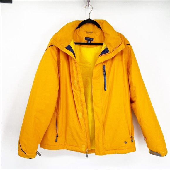 Lands' End Jackets & Coats Lands End Mens Yellow Winter Coat Hooded